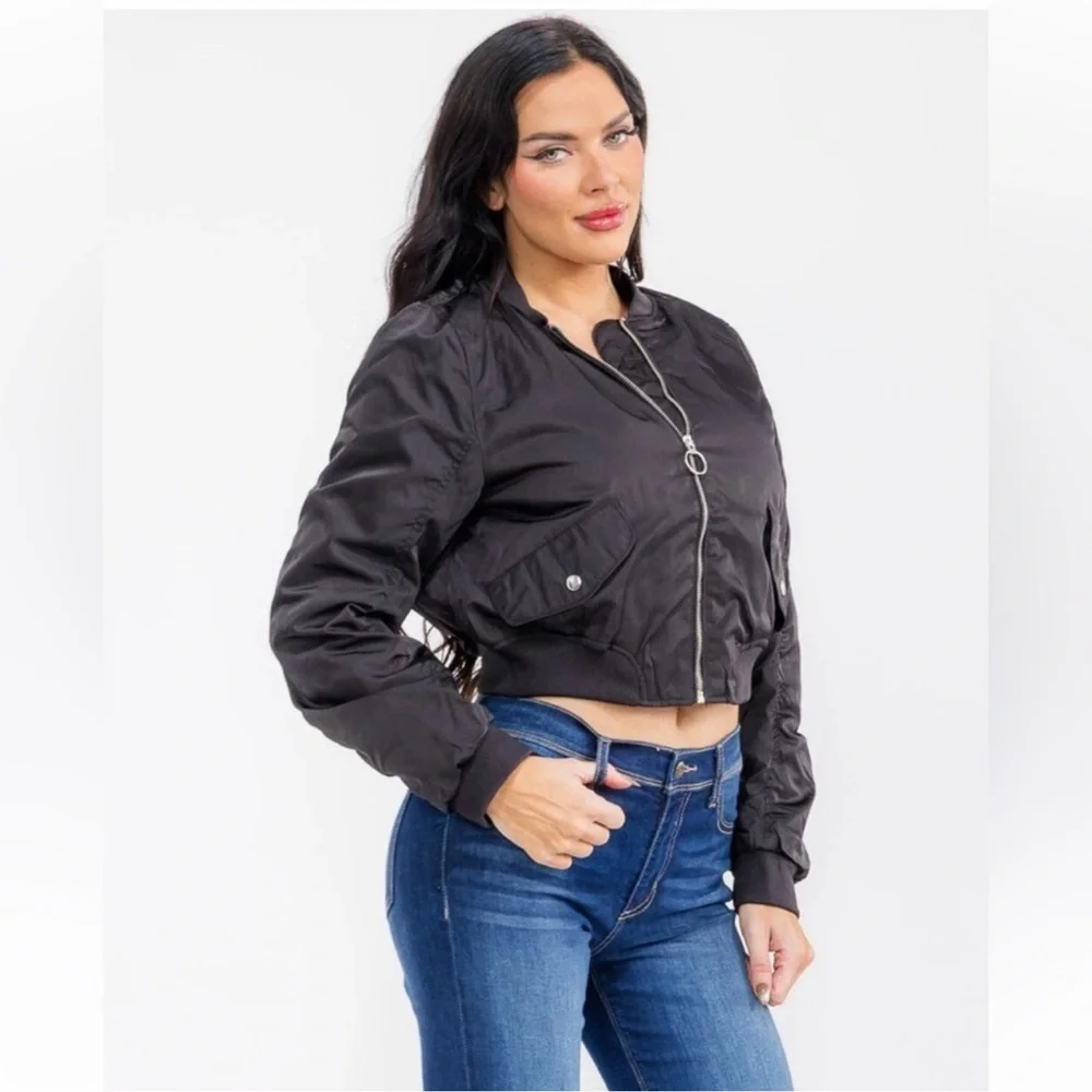 Black Bomber Jacket - Picture 4 of 4